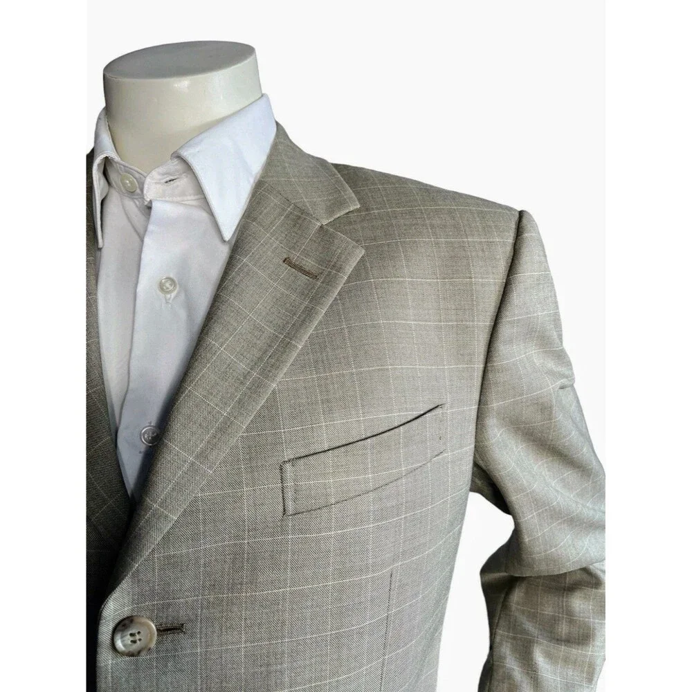 Ermenegildo Zegna x Gritti Men's 40S Blazer Windowpane Single Breasted Recent